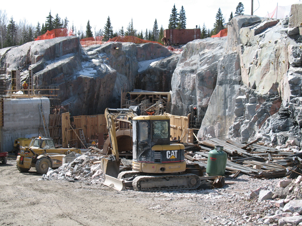 Work on the Umbata Falls intake structure. Photo courtesy Pic River First Nation