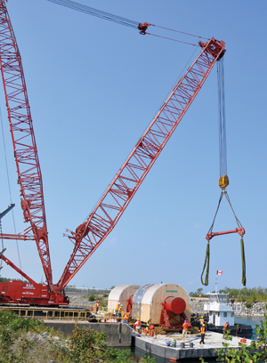 Six low-pressure turbine generator rotors were delivered via barges to Bruce A in September, and will be installed during future planned outages in Units 2 and 3. The rotors, which combined to weigh 816,000 lbs., were safely moved from the barges by a 600-ton crane and transported into the Bruce A station. 	The new turbines will add 40 years of life to the generators in Units 2 and 3, ensuring clean, reliable and low-cost electricity will flow from these units to the people of Ontario for generations to come. This project was successfully completed in Units 1 and 4 recently. 	“By investing another 0 million into Bruce A, we are renewing our commitment to be the most trusted provider of carbon-free electricity in the province,” said Jeff Phelps, Vice President, Project Management and Construction. “Bruce Power nuclear is the most reliable form of clean electricity in the province, and by continuously improving the performance of equipment such as our generators, Bruce A’s units will continue to perform admirably and allow the government of Ontario to reach its goal of closing the province’s coal plants.”