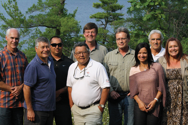 The Nigig Poweer Corporation team (l – r): Scott Frazer (Coxswain Row Capital Corporation), John Beaucage (Nigig Board Member), Greg Newton (Nigig Board Member), Gerry Richer (Nigig Board Member), Gordon Thompson (Managing Director, Coxswain Row Capital Corporation), Ken Noble (Nigig President and CEO), Idon Biron (Corporate Advisor), Maurice Biron (Corporate Advisor), Dianna Wheatley (Nigig Admininstrative Assistant). 